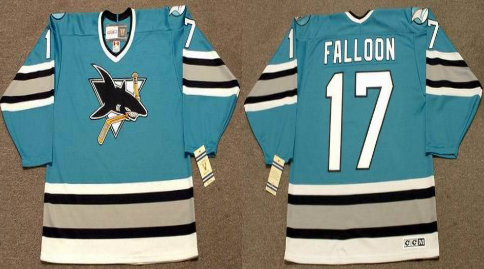 2019 Men San Jose Sharks 17 Falloon blue CCM NHL jersey